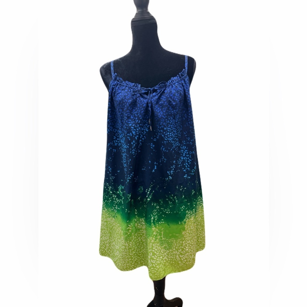 Oscar de la Renta Ombré Watercolor Sundress Size Medium‎ Blue Green size M